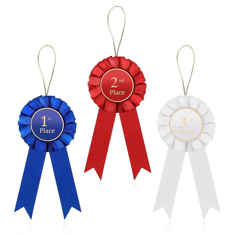 Amazon.co.jp: Dimeho アワードリボン ロゼットセット 3個 賞