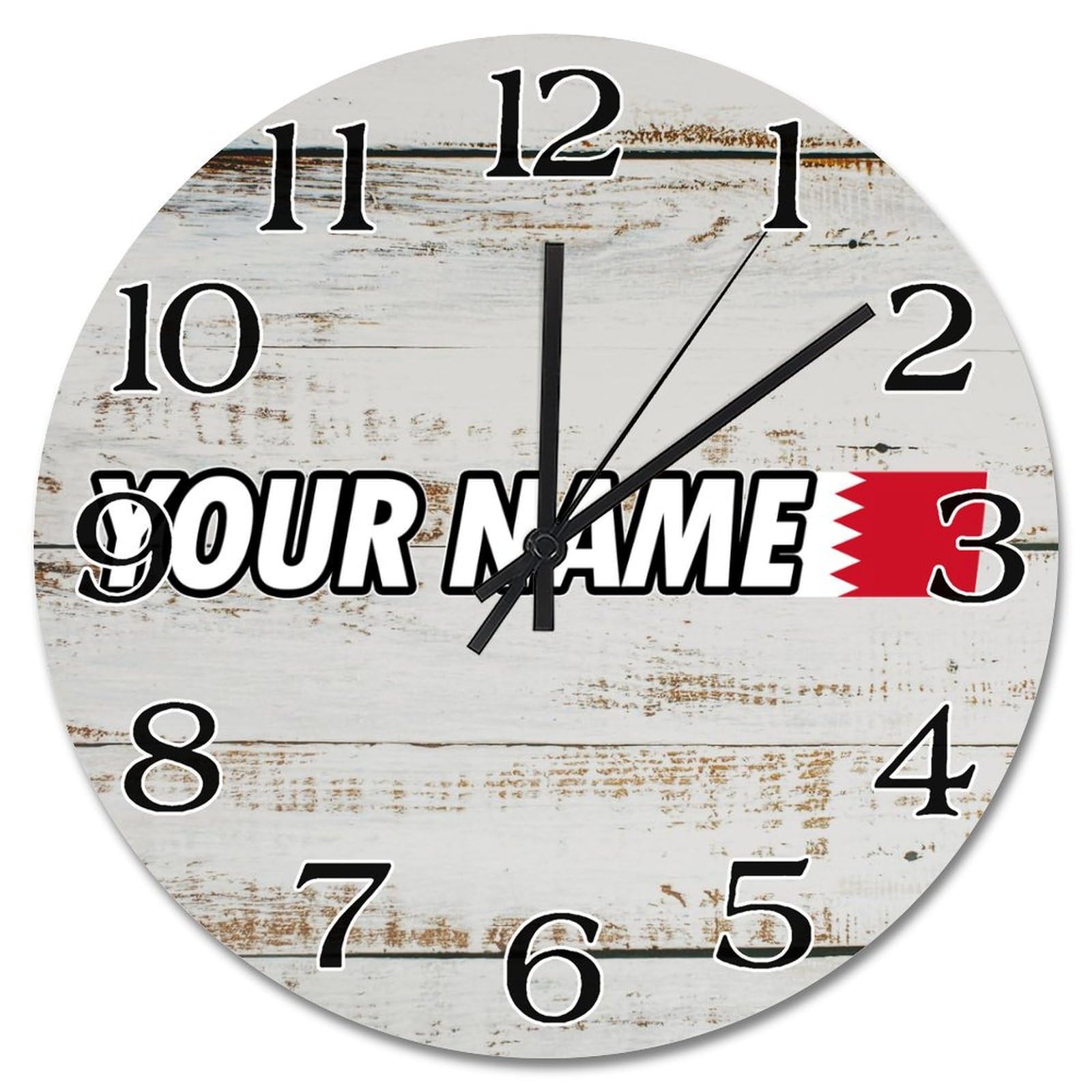 Horloge murale en bois Bahreïn 38 cm : grande déco rustique