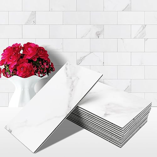 Miniatura 8 de STICKGOO 100 piezas de azulejos de pared de PVC para despegar y pegar, azulejos de pared de PVC de 3 x 6 pulgadas, para pegar en el protector contra