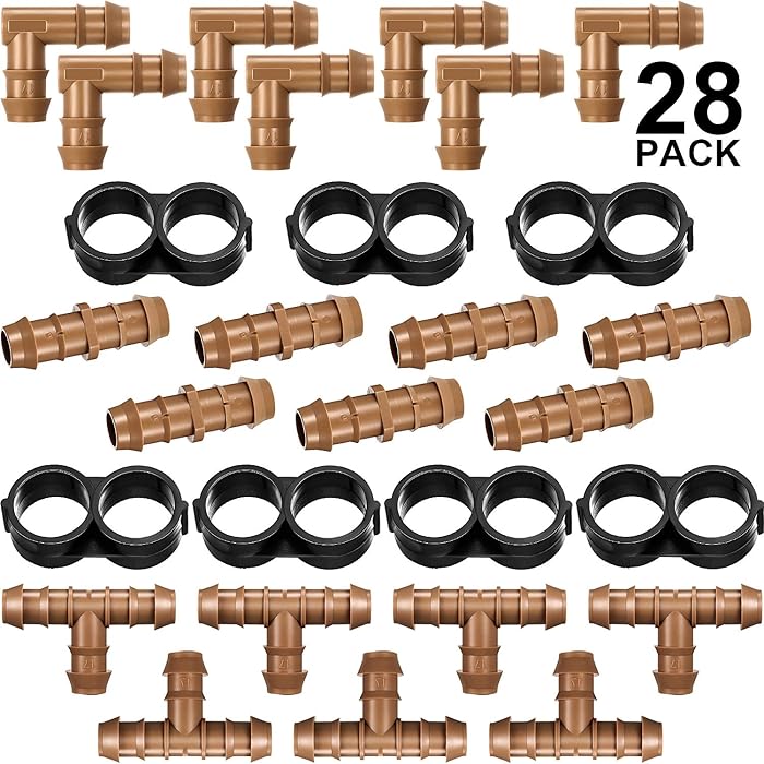 Buy 28 Pieces Drip Irrigation Fittings Kit 1/2 Inch Tubing Set