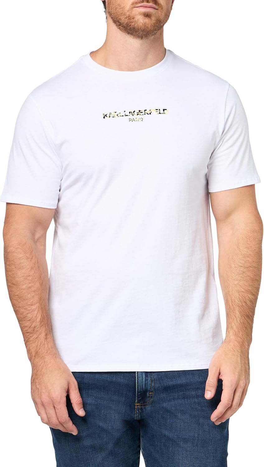 Karl Lagerfeld Men's Pullover Short Sleeve Camoflague T-Shirt