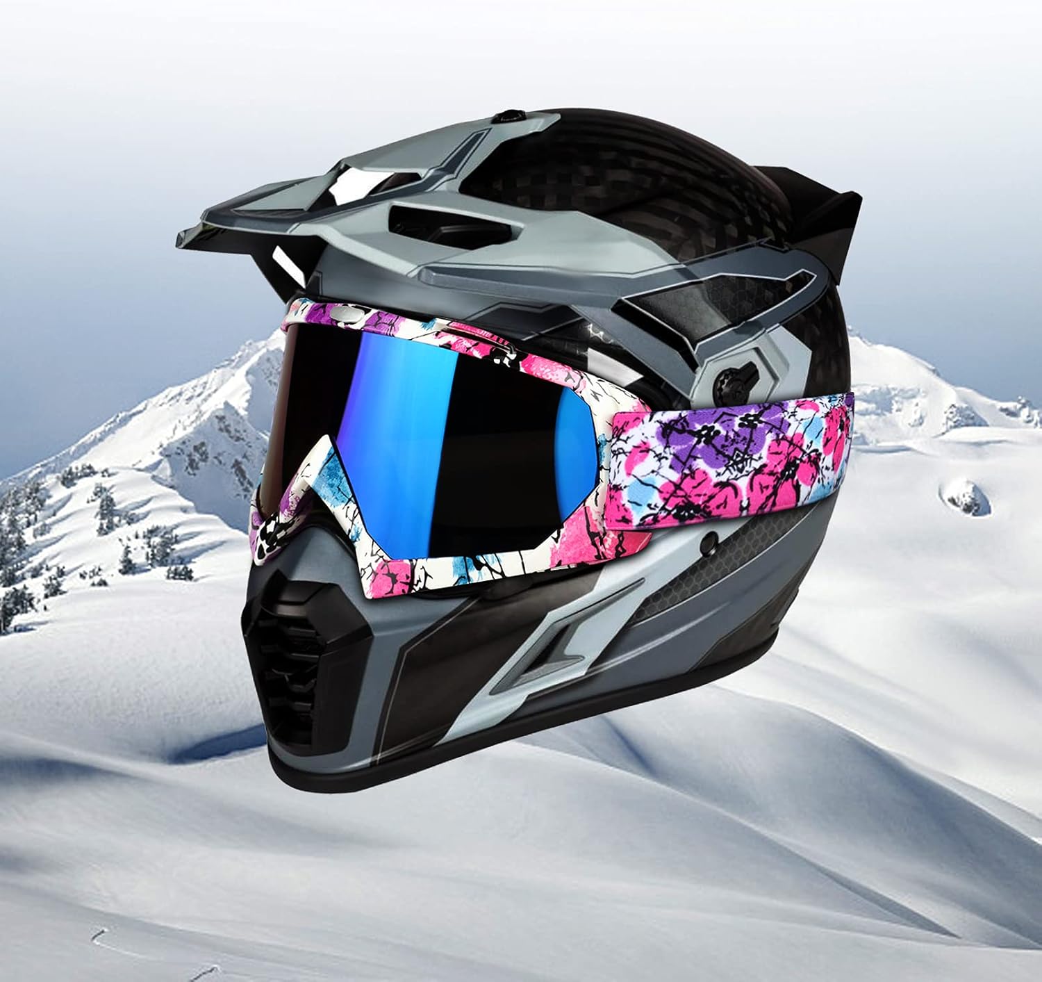 ADCGank Pink ATV Goggles Motorcycle Motorcross Dirt Bike MX Off Road Over Glasses Tear Off Ski Goggles for Woman Girls Purple : Automotive