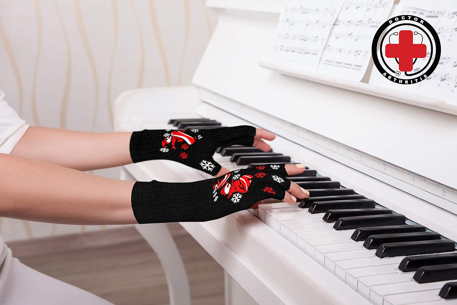 🔥 Hоt Dеаlѕ Doctor Developed Festive / Christmas themed Compression Arthritis Gloves - Doctor Written Handbook Included: Relieve Arthritis Symptoms, Raynauds Disease & Carpal Tunnel (Medium)