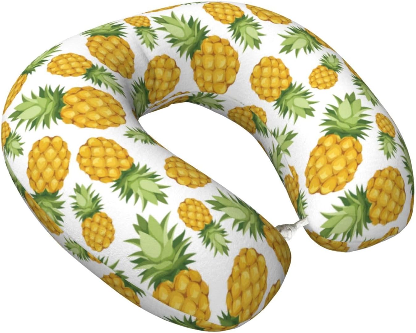 Pineapple Print Travel Pillow Memory Foam Neck Pillow, Travel Essentials Airplane Pillow, Neck Pillow for Traveling/Sleeping, Travel Accessories for Women Men