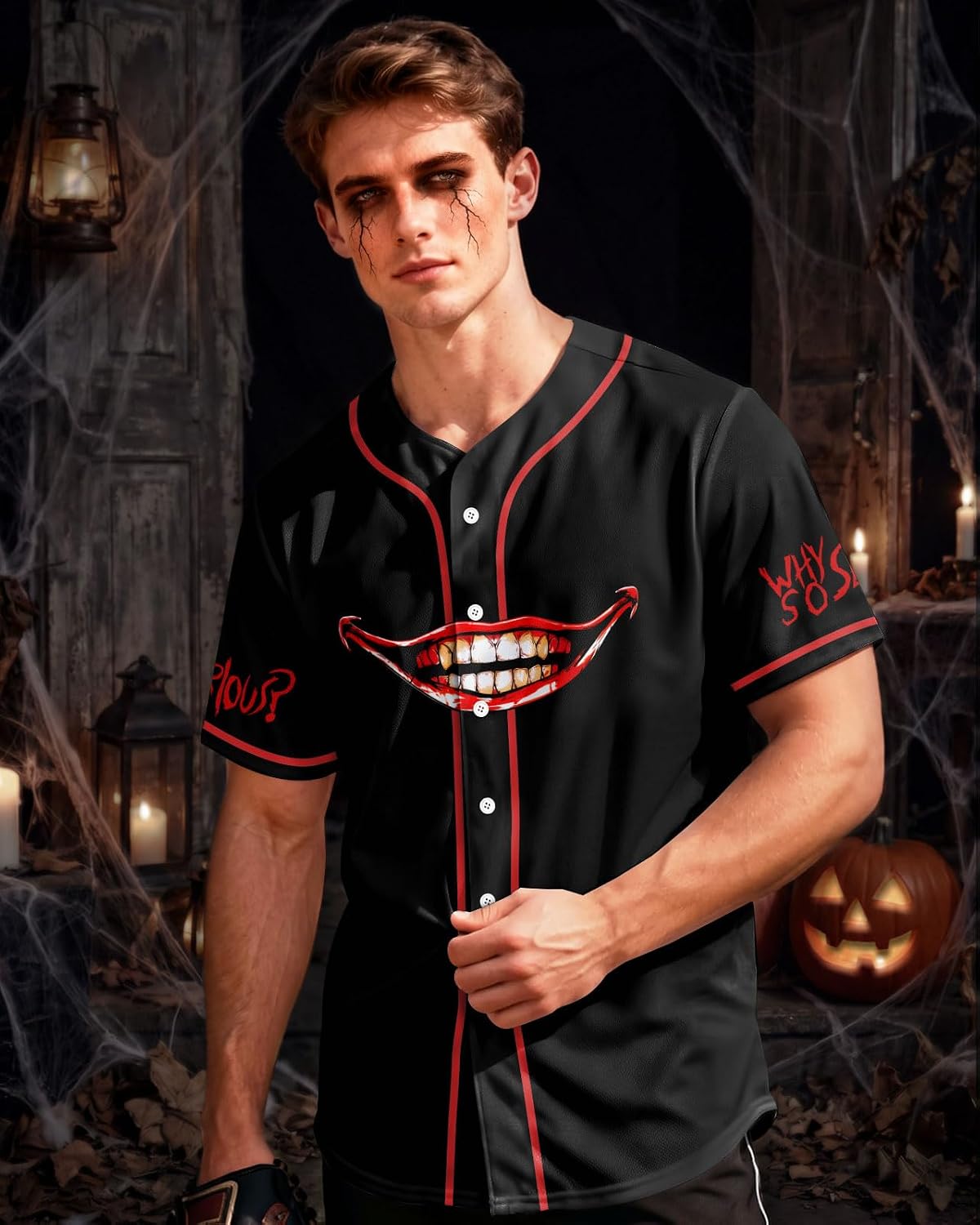 99TIMORO Scary Movie Characters Halloween Baseball Jersey for Men Women