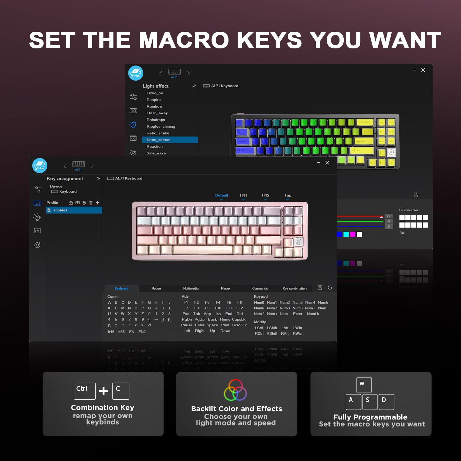 ⭐️K⭐️ Amazon.com: YUNZII AL71 75% Mechanical Keyboard,Full
