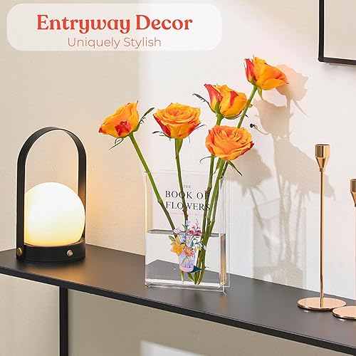 Miniatura 3 de Florero de libro para flores, jarrones de libro de acrílico transparente, florero de libro, libro sobre flores, jarrones decorativos modernos para