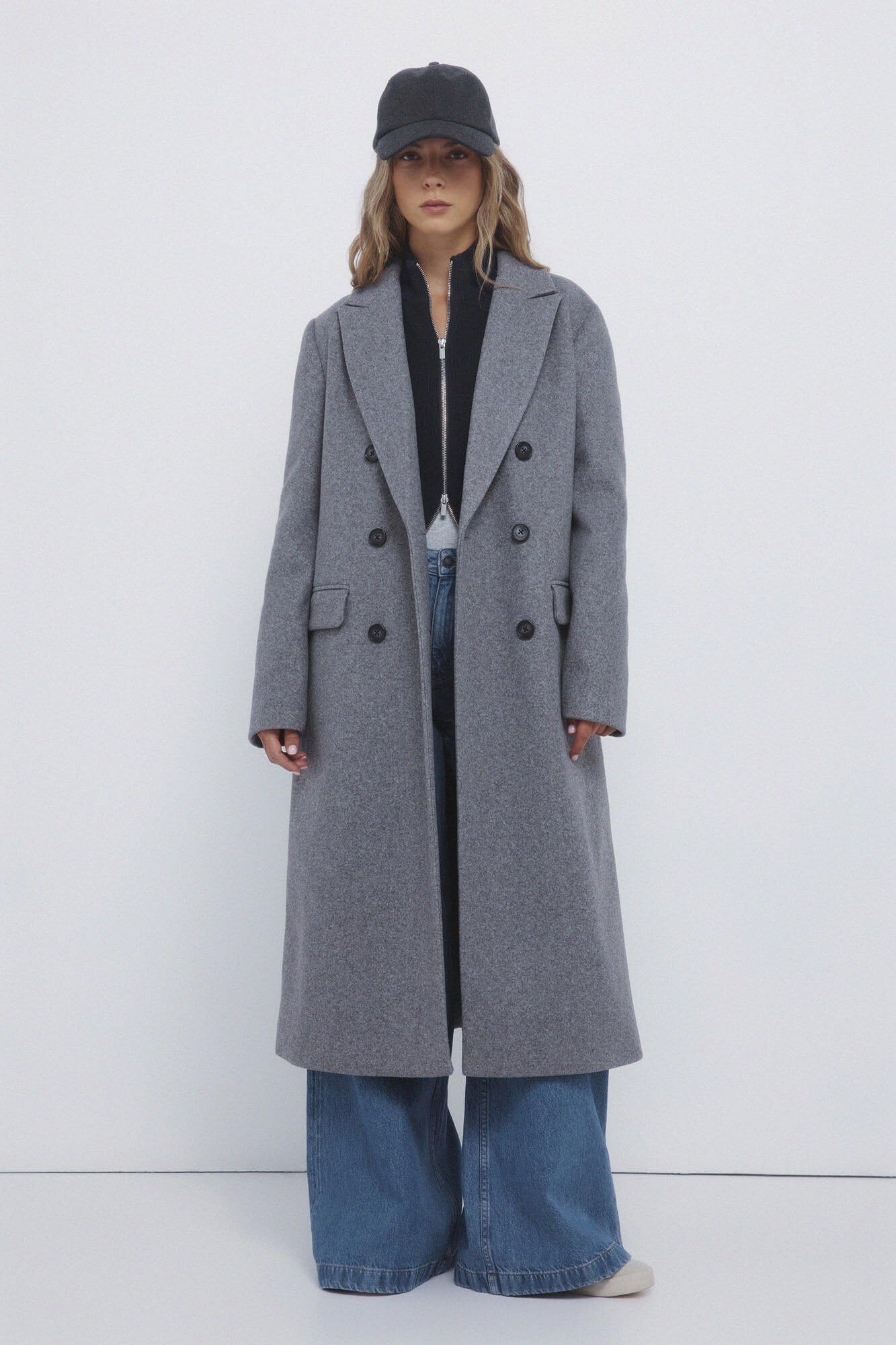 SPRINGFIELD Long Plain Cloth Coat With Flap Pockets SPORT JACKET Mujer