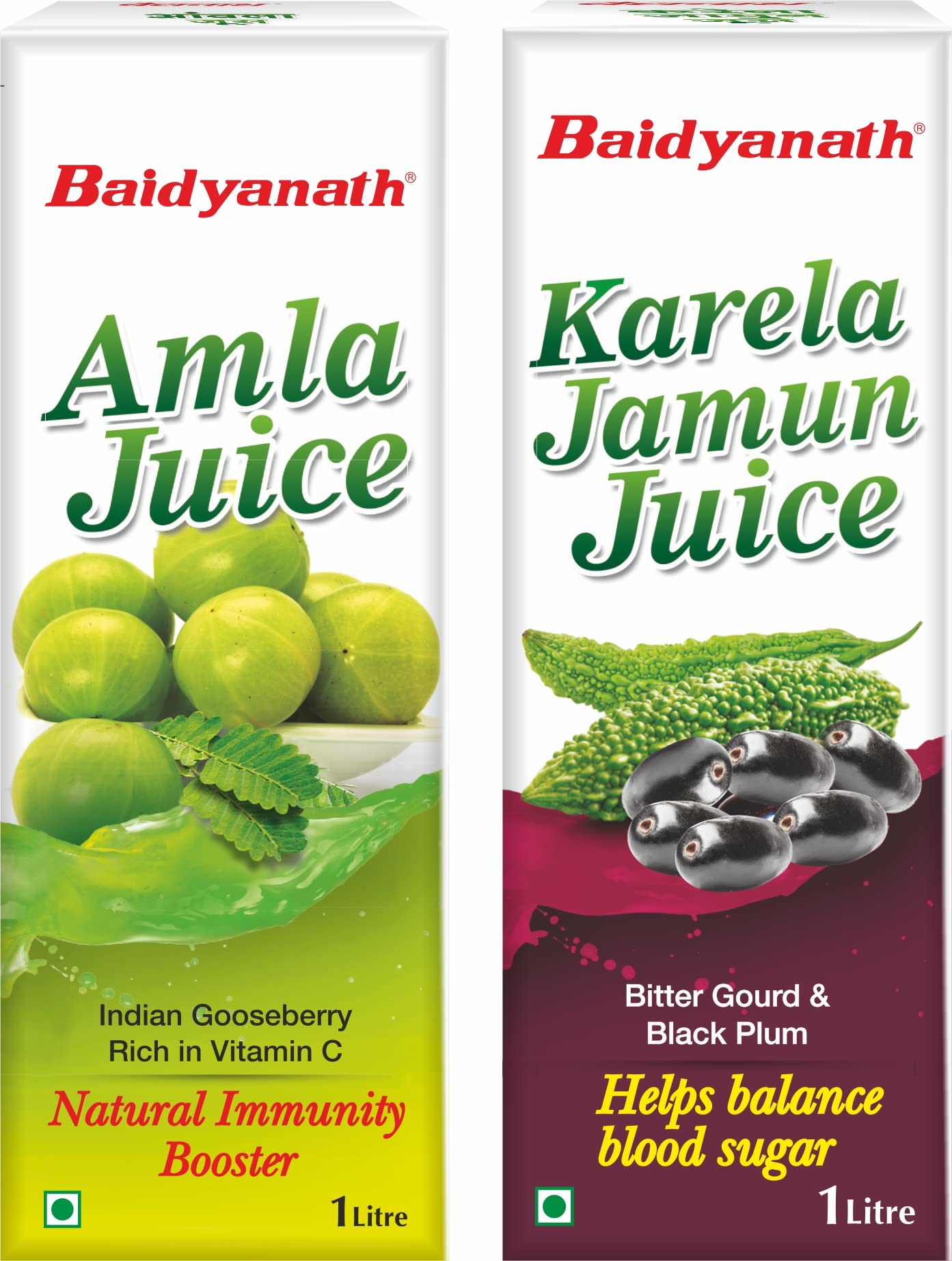 Baidyanath Karela Jamun + Amla Herbal Juice Combo 1 Liter Each | Helps Maintain Healthy Sugar Levels & Rich in Vitamin C and Natural Immunity Booster (B0B6NPPGX9) Amazon Price History, Amazon Price Tracker