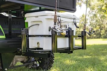 GTW Hitch Mount Cooler Rack & Rod Holder for GTW MACH3 Golf Cart Rear Seats | Compatible with EZGO, Club Car, and Yamaha Golf Cart Models | Fits Any 2 inch Receiver