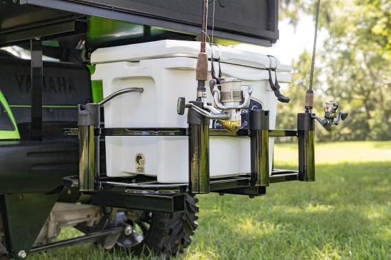 GTW Hitch Mount Cooler Rack & Rod Holder for GTW MACH3 Golf Cart Rear Seats | Compatible with EZGO, Club Car, and Yamaha Golf Cart Models | Fits Any 2 inch Receiver