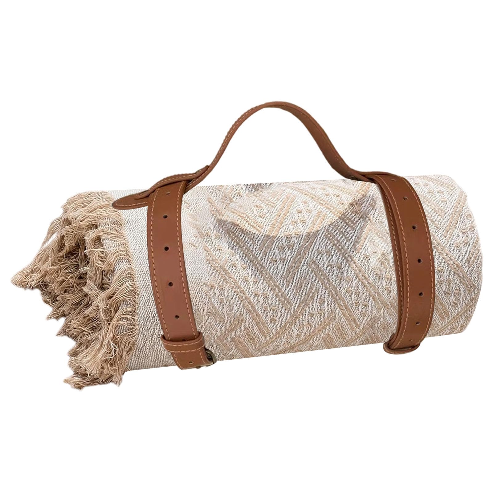 QIAOLIDA Spacious 180x180cm Outdoor Camping Blanket With Leather Handles Cozy Acrylic substance For Beach Trips And Adventures