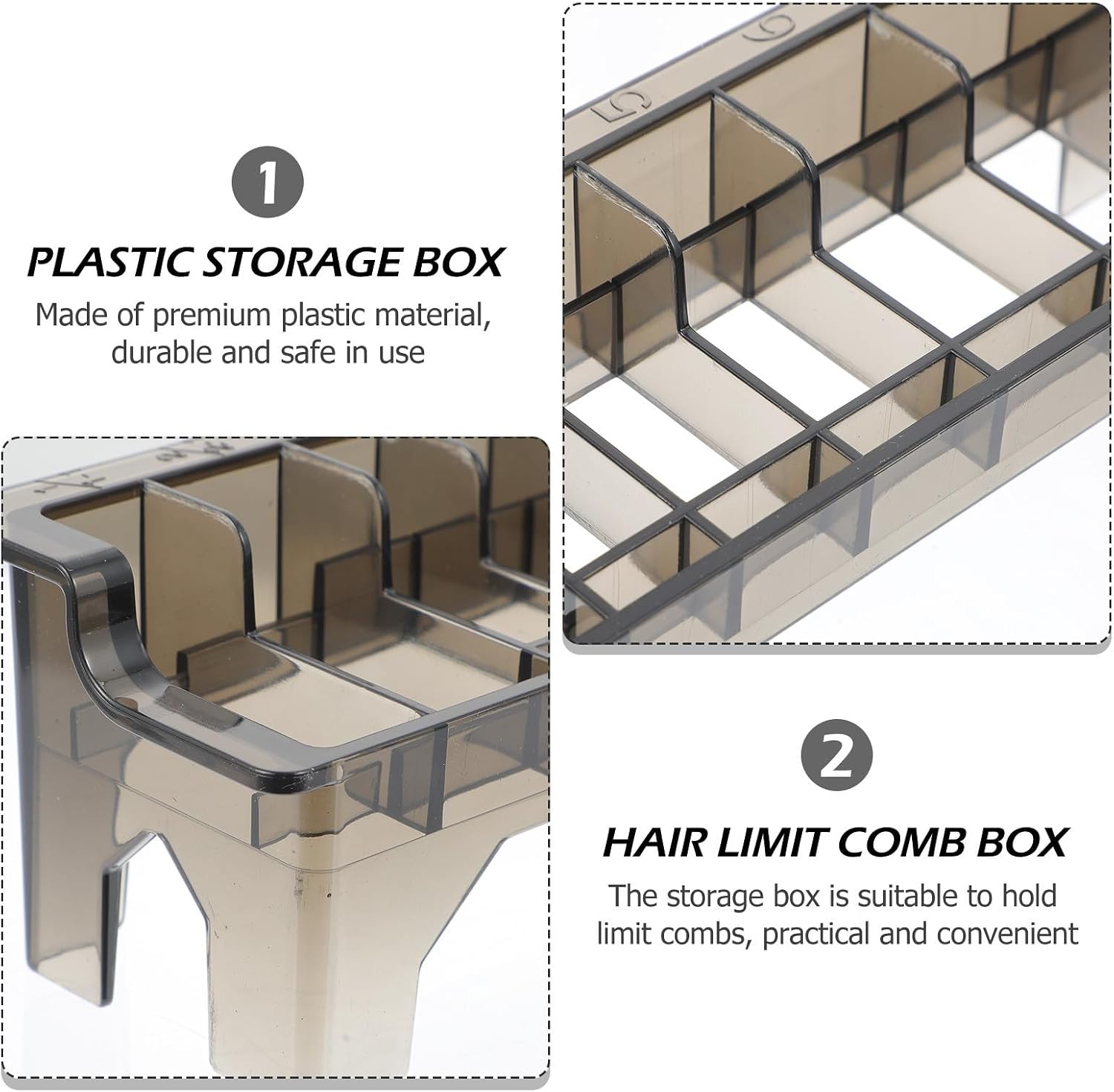 KICHOUSE Black PP Comb Storage Holder with 10-compartment Base