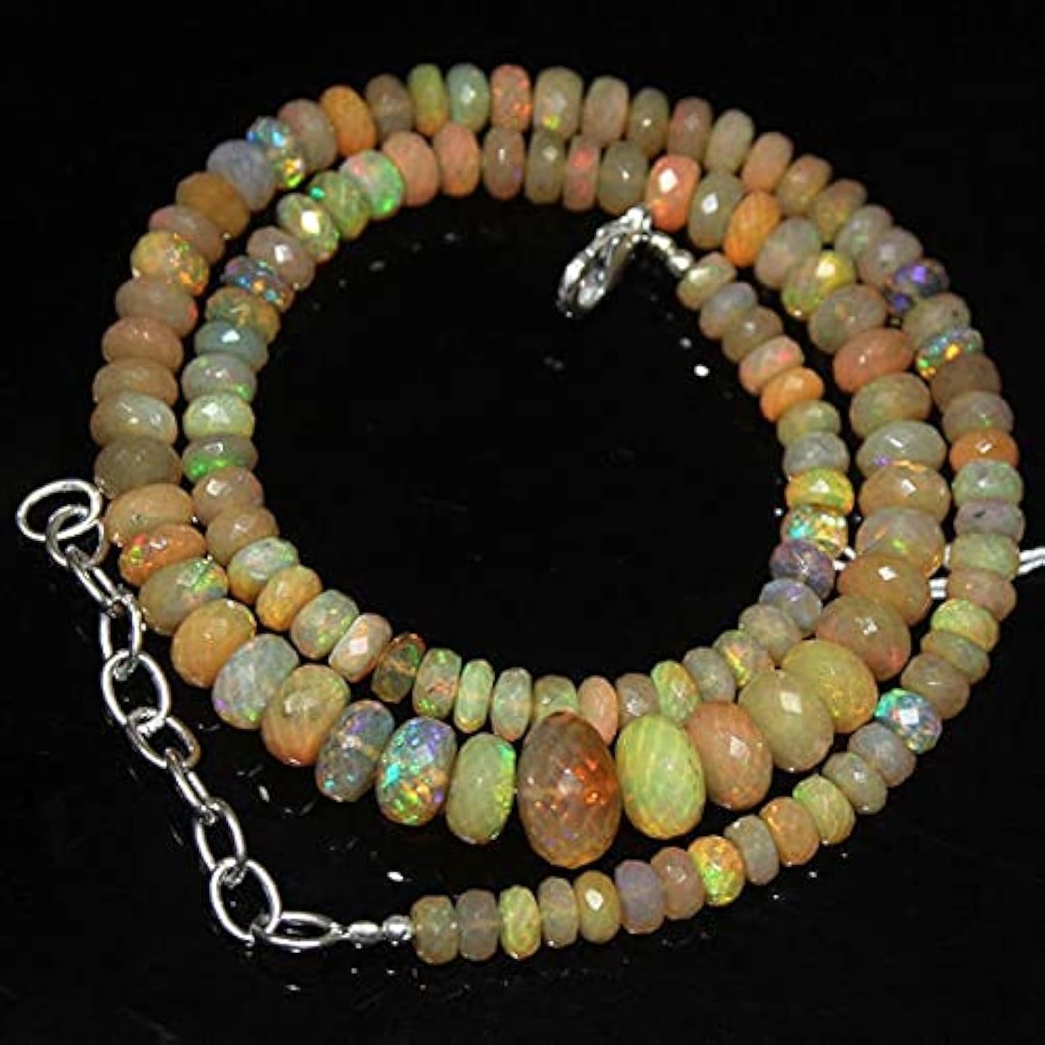 Opale de feu d'Éthiopie en perles rondelles facettées 5mm pour création de bijoux artisanaux
