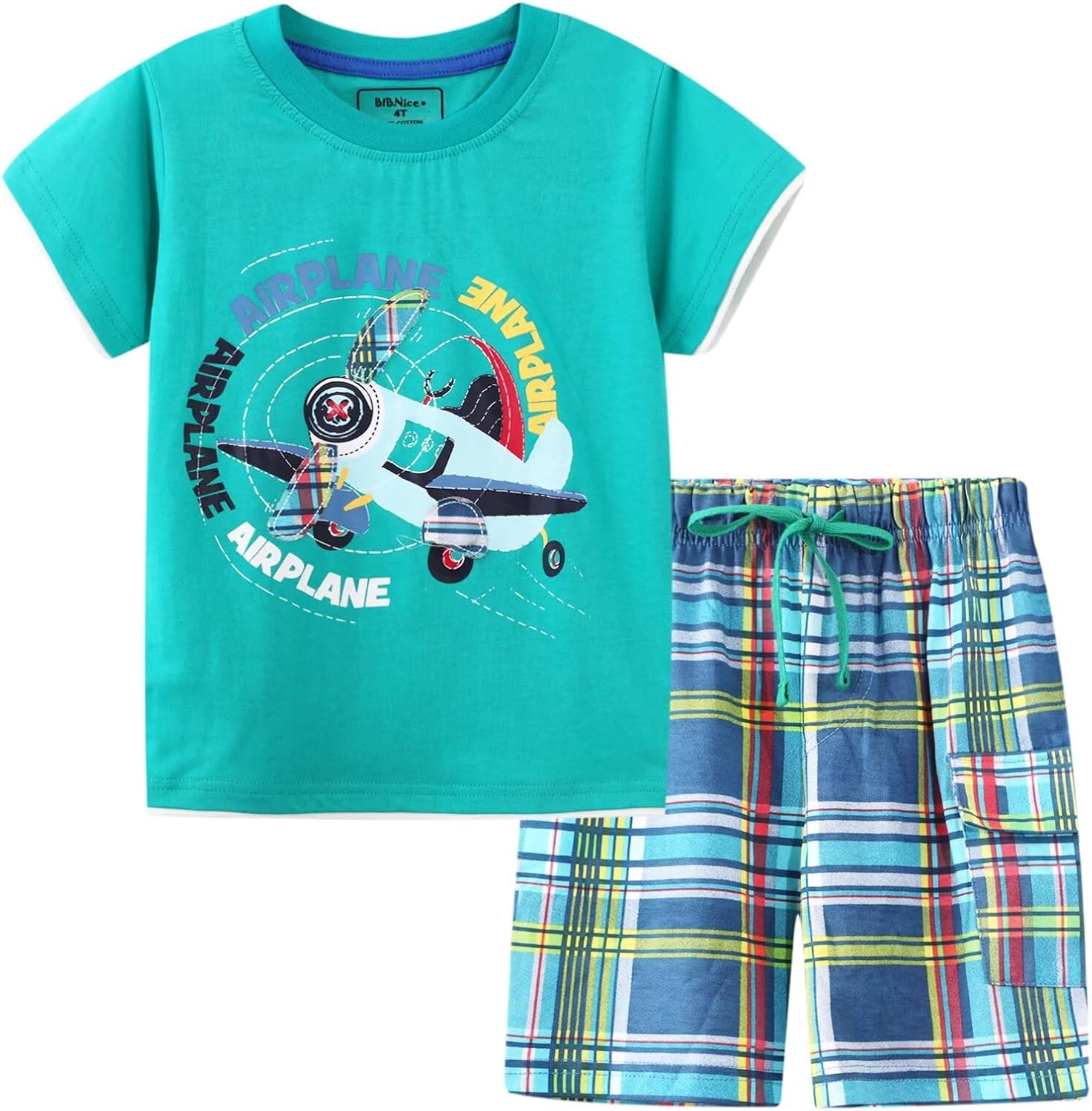Toddler Boy Summer Clothes Outfits Kids Cotton Short Sleeve Shirt Shorts Set 2-7 Years - Image 3