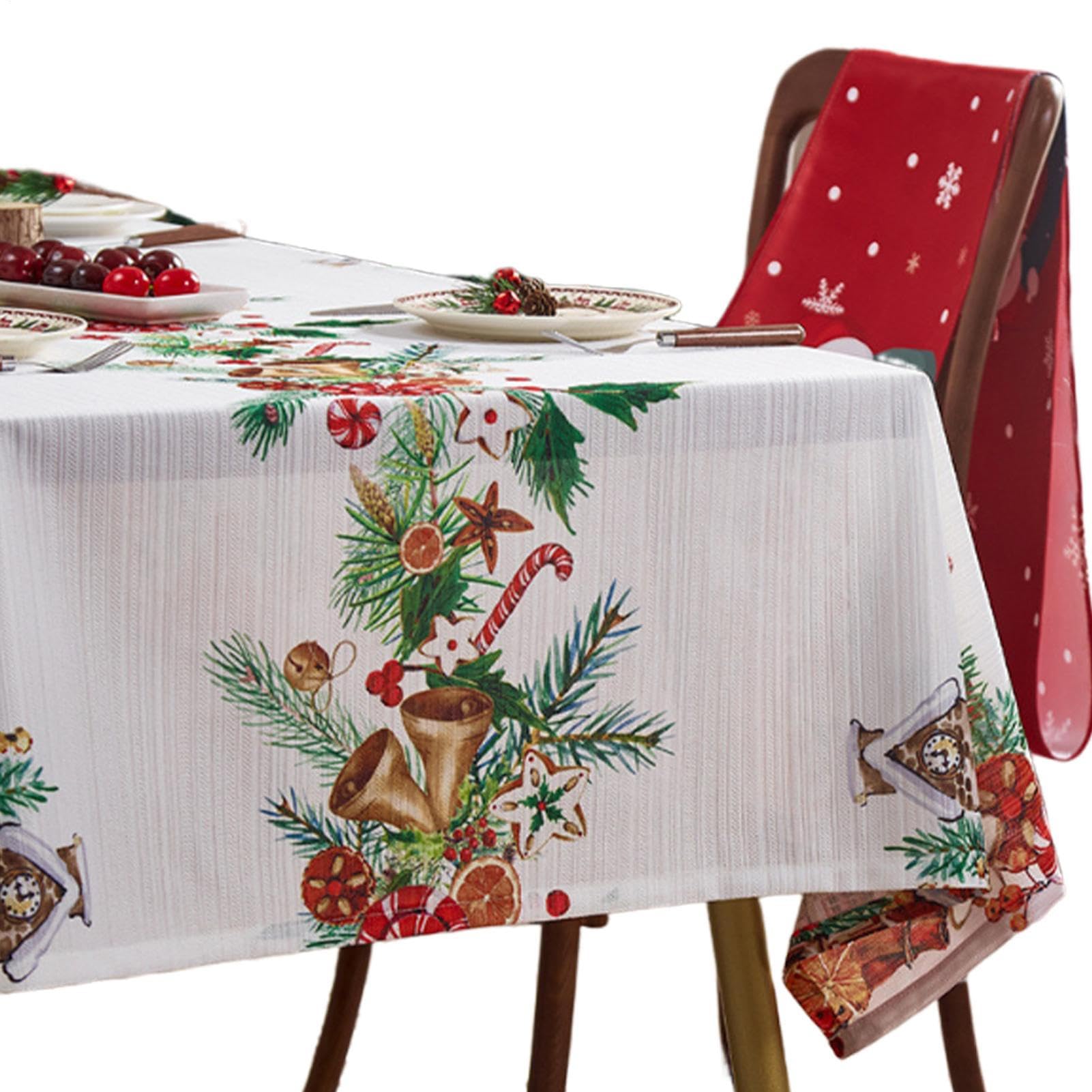 Generico Tovaglia Natalizia Tovaglia Quadrata Decorativa 140 Cm X 140 Cm