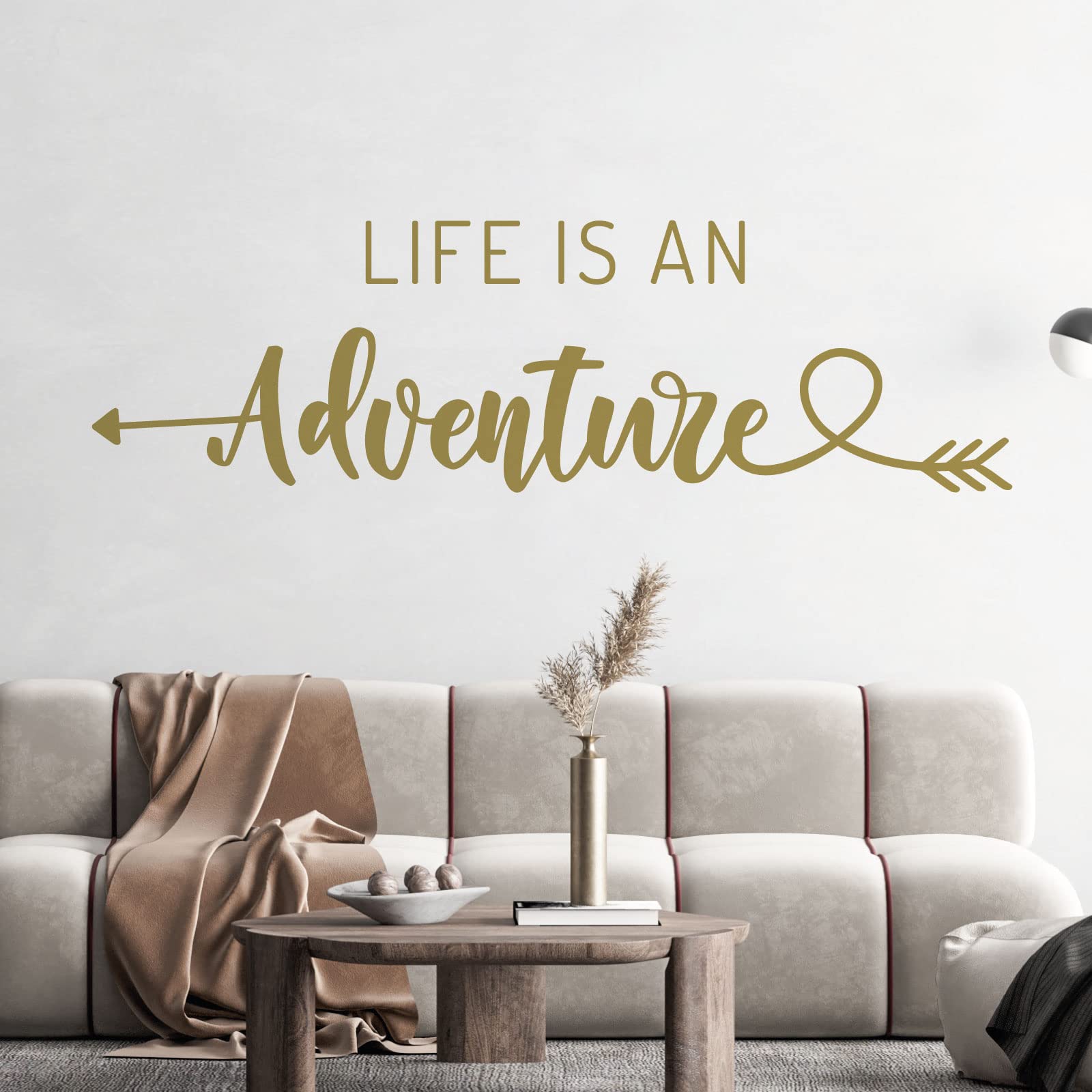 Life is an Adventure - Wall Quote Art Sticker Inspirational Home [Medium] [Gold]