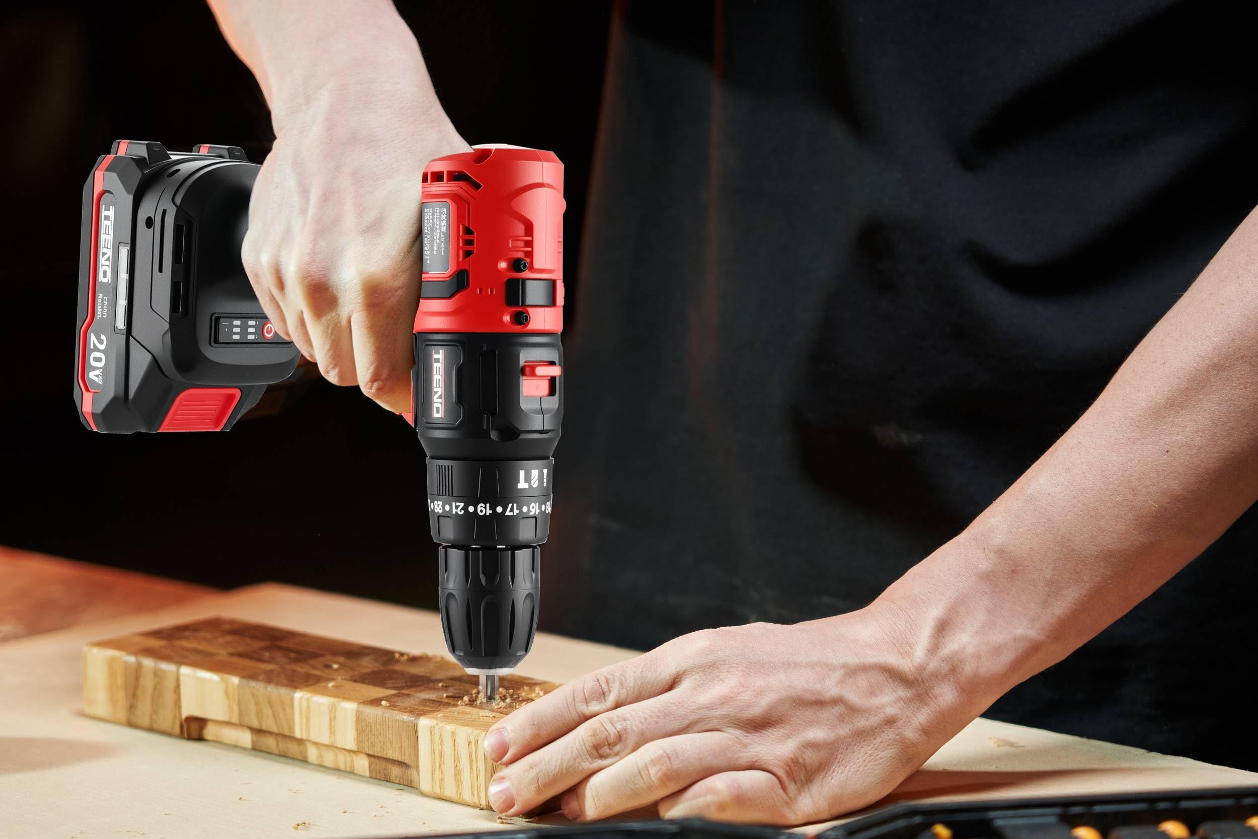 Kit Outils Électriques Sans Fil 20V, Marteau Perforateur 1450RPM & Clé à Chocs 3300RPM, Moteur Brushless, 2 Vitesses Variables, Coffret Complet pour Bricolage et Chantier