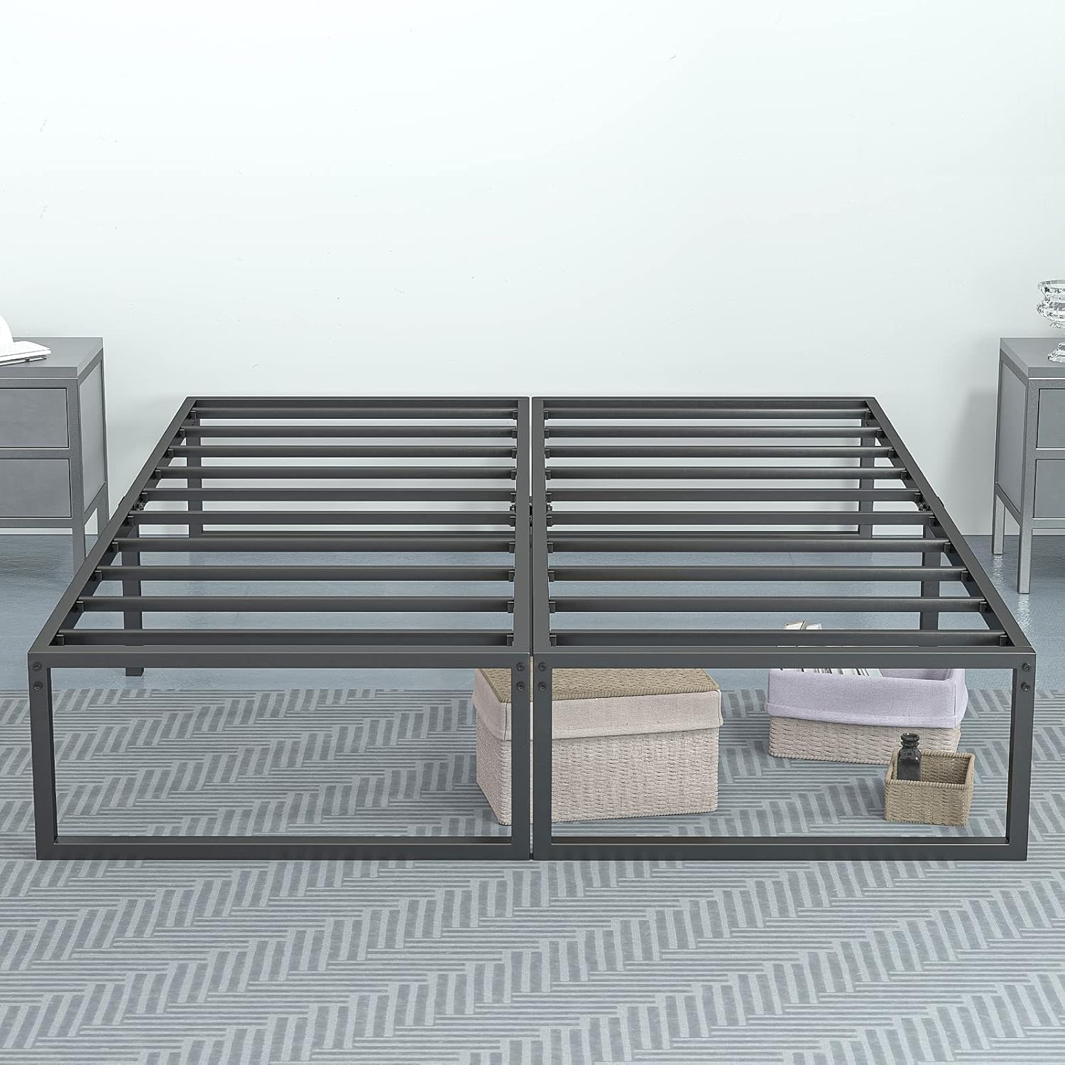 Ssecretland 14 Inch Twin Size Bed Frame Metal Platform and Anti-Slip Bed Frame for Noise Free with Underbed Storage Heavy Duty and Easy Assembly Mattress Frame with Strong Support/No Box Spring Need: Kitchen & Dining