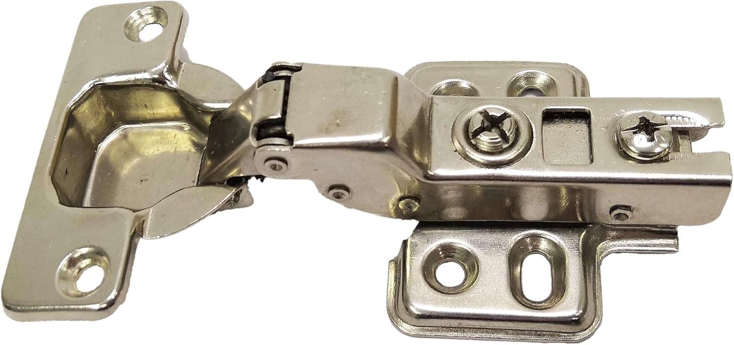 FixtureDisplays® 2PK Clip On Half Overlay Furniture Door Hinges Concealed 18215-2PK-FBA