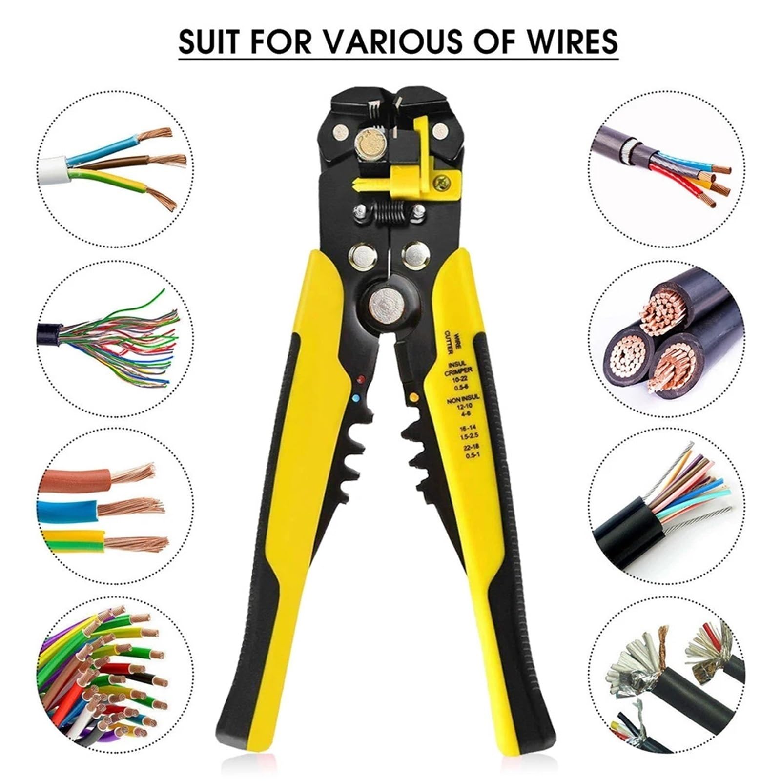 Multifunctional Wire Stripper Crimping Pliers, Cable Cutter & Ferrules Crimper Tool(HS-700B)