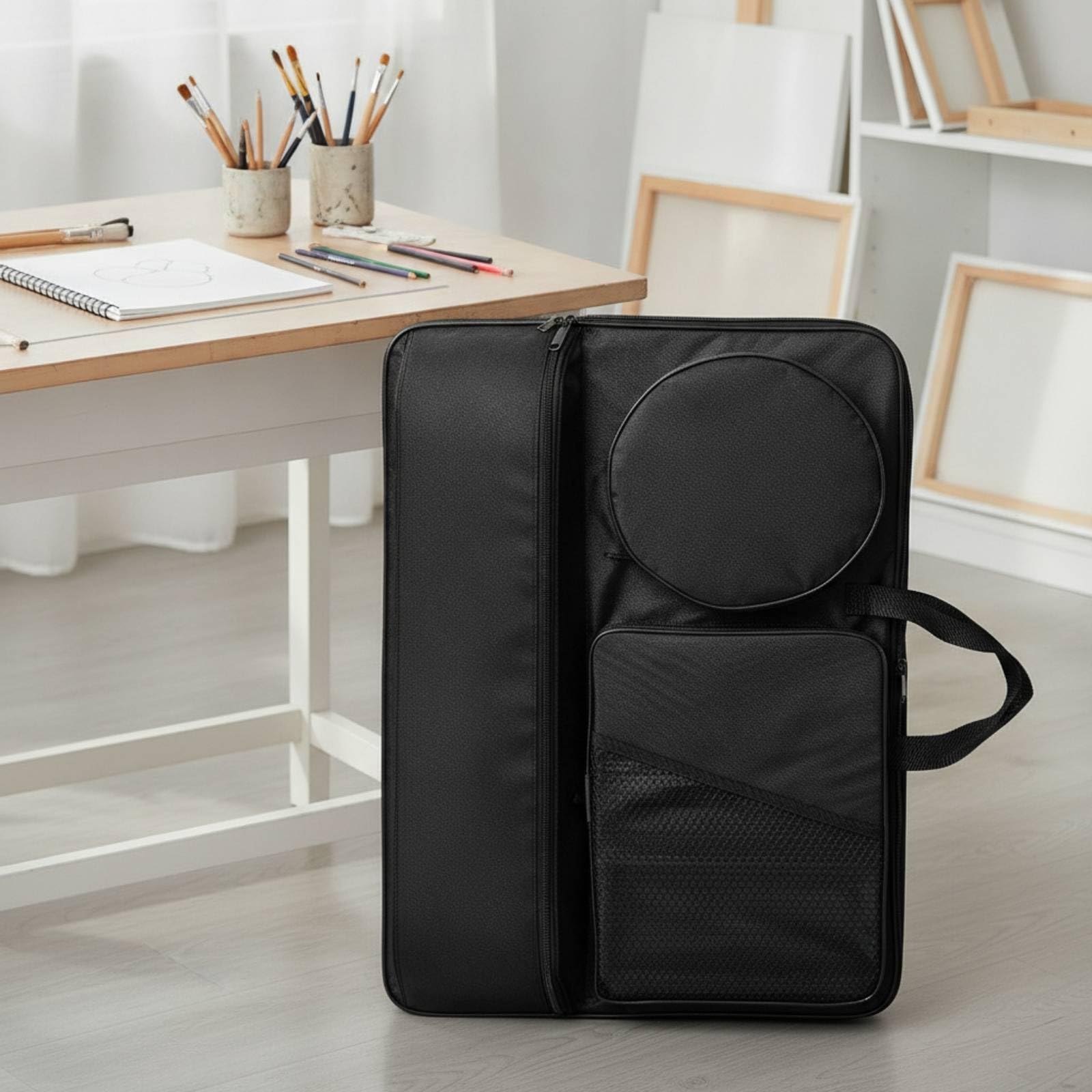 Gralara Zaino Porta Disegno con Tasca a Tasca Ampia Capacità Cartella Portisegni con Facile da Pulire Custodia per Studenti D'arte, Artisti