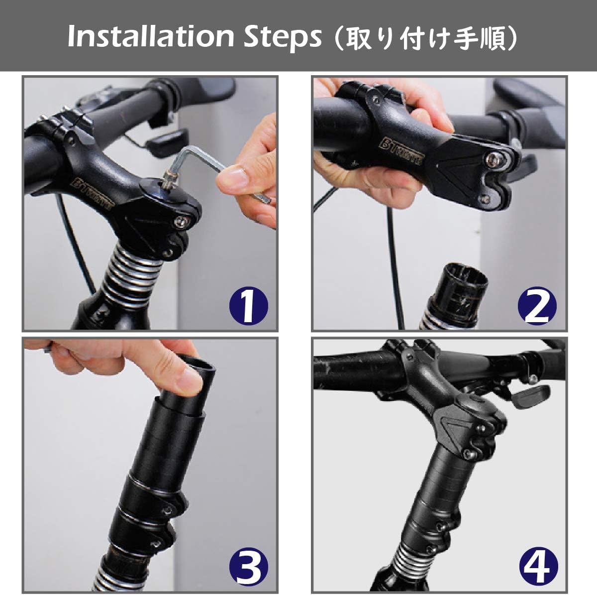 TRIWONDER Bike Stem Riser Handlebar Extender Bicycle Fork Stem for MTB BMX Mountain Bike Aluminium Alloy Head Up Adapter