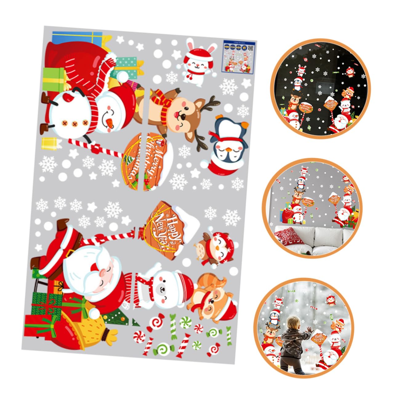 Zerodeko 5 Juegos Pegatinas Navideñas Ventana De De Nieve Se Aferra Calcomanías De Decoración De Navidad Calcomanías De Ventana De De Nieve Navidad Pegatinas De Polivinilo