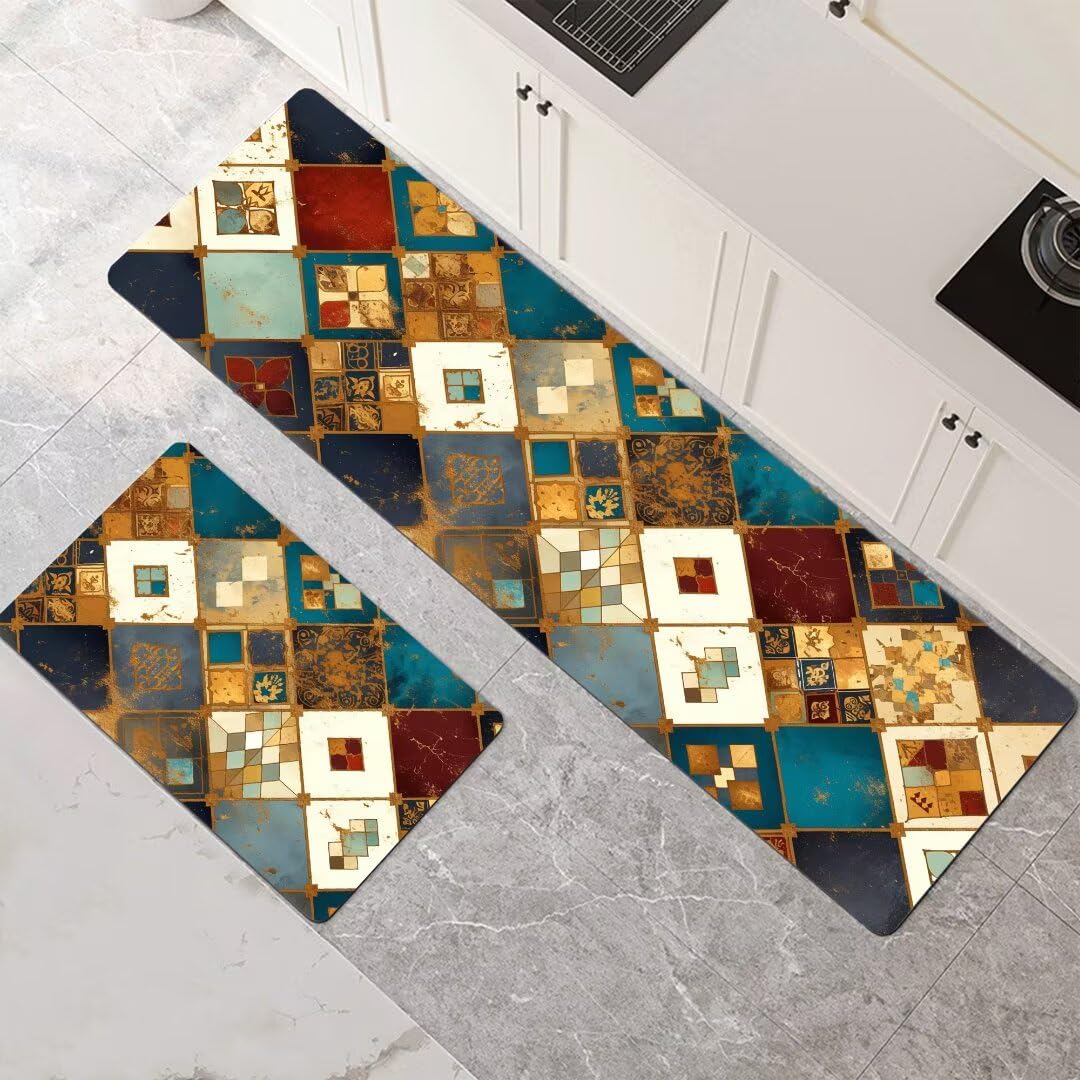 Alfombras de cocina de 2 piezas alfombra cocina lavable antideslizante para comedor 40x60