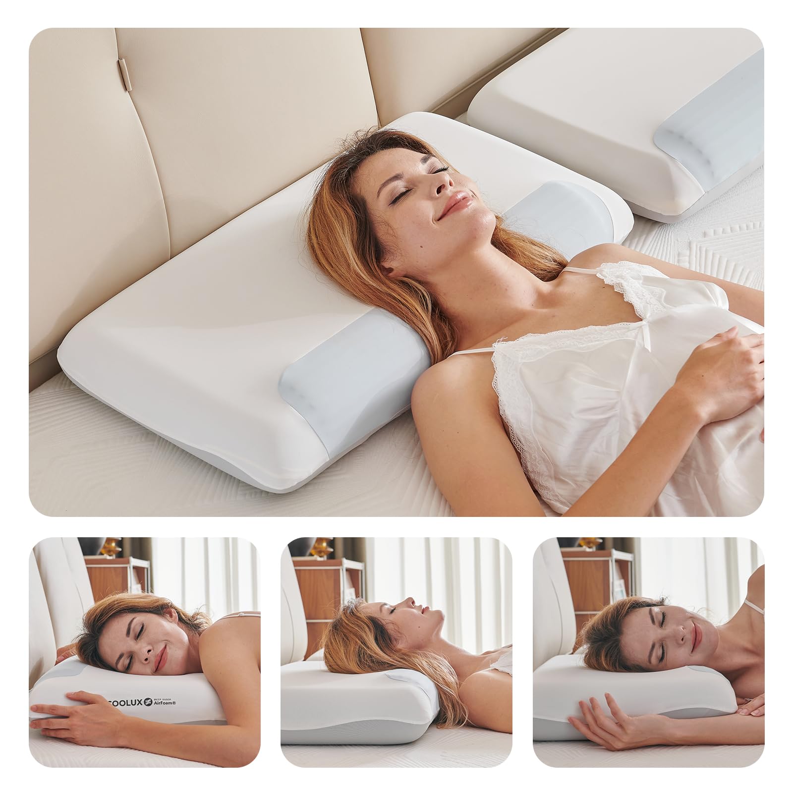 Memory Foam Nackenstützkissen Öko-Tex Ergonomisches Kopfkissen