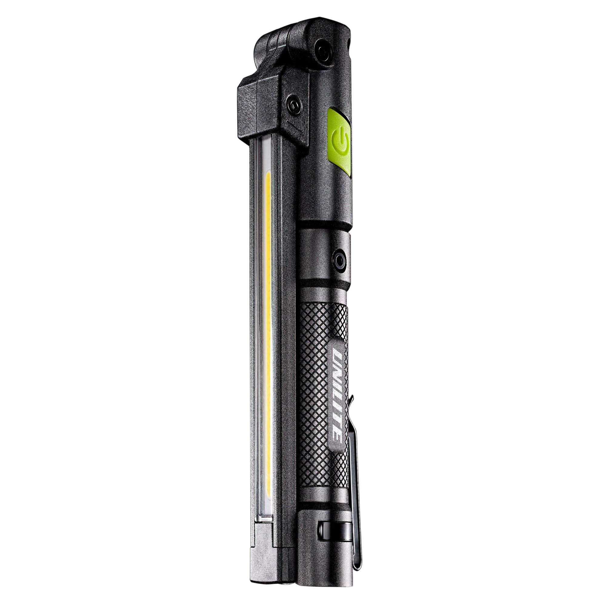 Unilite IL-425R LED-Inspektionsleuchte mit USB-Anschluss, wiederaufladbar, hochwertig, schlank, faltbar, 425 Lumen, zusätzliche Heck- und Ober-Taschenlampe, starker Magnetfuß, Schnellladung Typ C