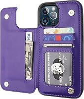 Vista 10 de ONETOP - Funda tipo cartera compatible con iPhone 12 Pro Max con tarjetero, piel sintética, ranuras para tarjetas, doble cierre magnético y funda