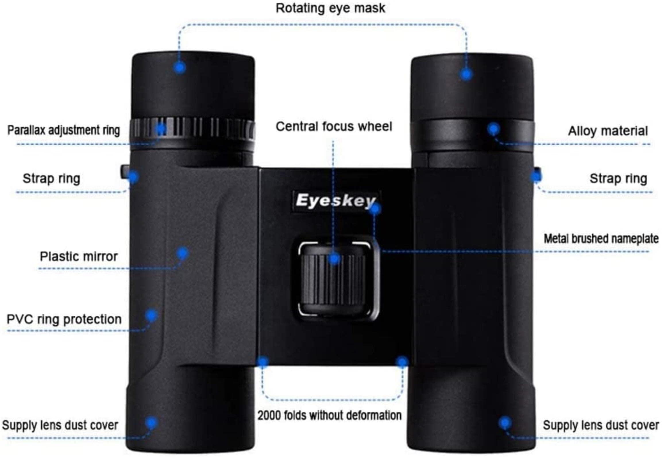 TTDGYYXW Binoculares Cámara Plegable Telescopio Observación de Aves Viajes Caza de Estrellas Concierto Deportes-4 Lentes