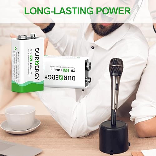 Miniatura 5 de DURNERGY 9 Volt Batteries 2 Pack, Lithium 9v Battery, Lithium Smoke Detector Battery