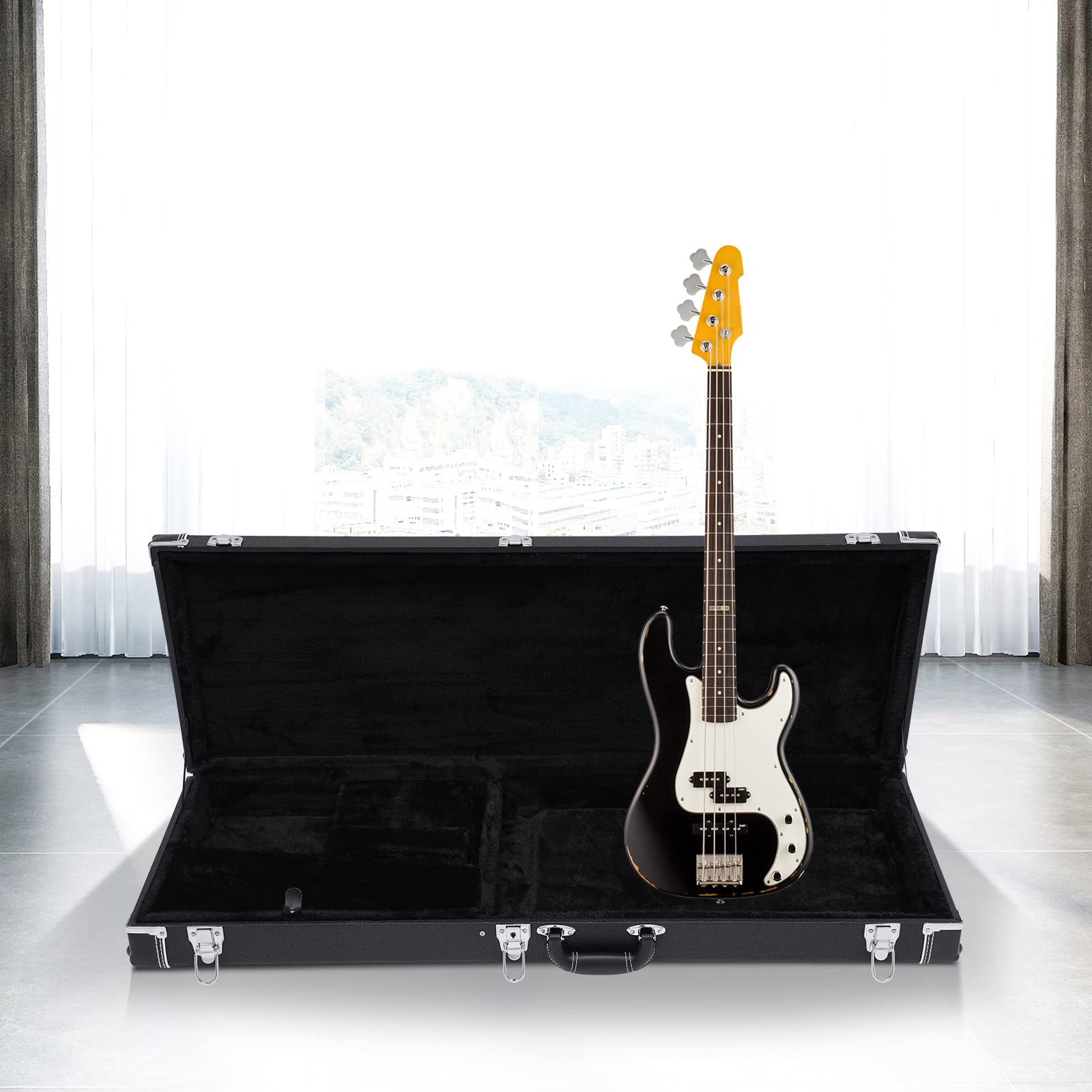 Étui rigide pour guitare électrique avec clé pour la plupart des guitares électriques, Noir , Moderne