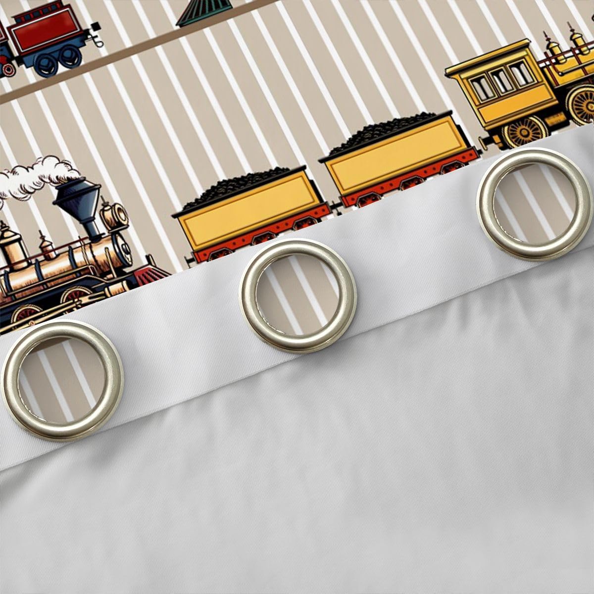 Feelyou Train Curtains for Bedroom Living Room Kawaii Steam Engine Blackout Shades Railway Car Vehicles Room Darkening Curtain Travel Locomotive Train Window Treatments, 2 Panels 38 x 45 Inch Decor image 5