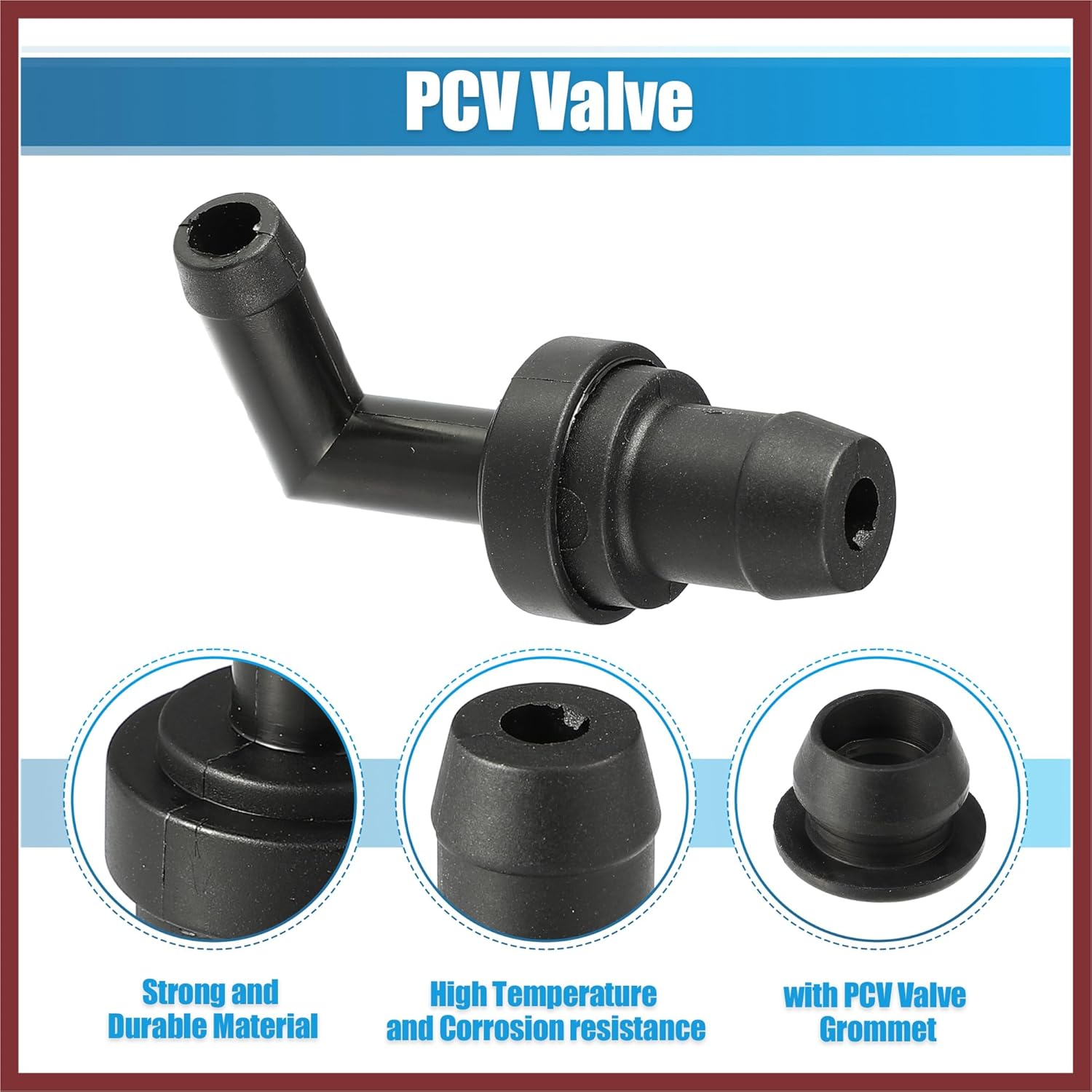 1 Set PCV Valve Grommet Kit Exhaust Positive Crankcase Ventilation Valve Fittings for Mazda Miata 1.8L 1999-2000 No.B54113890A/E30113338A Black Replace Parts