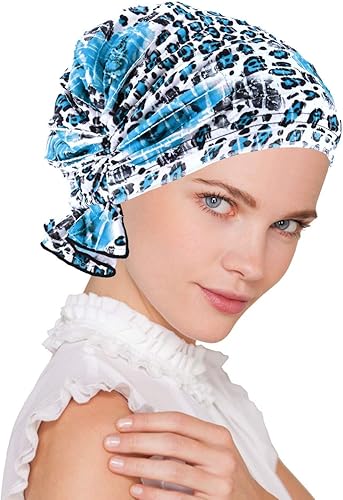 Miniatura 2 de Abbey bufanda tipo gorra de tela para quimioterapia con fruncido turbante suave bandana para cáncer para mujeres