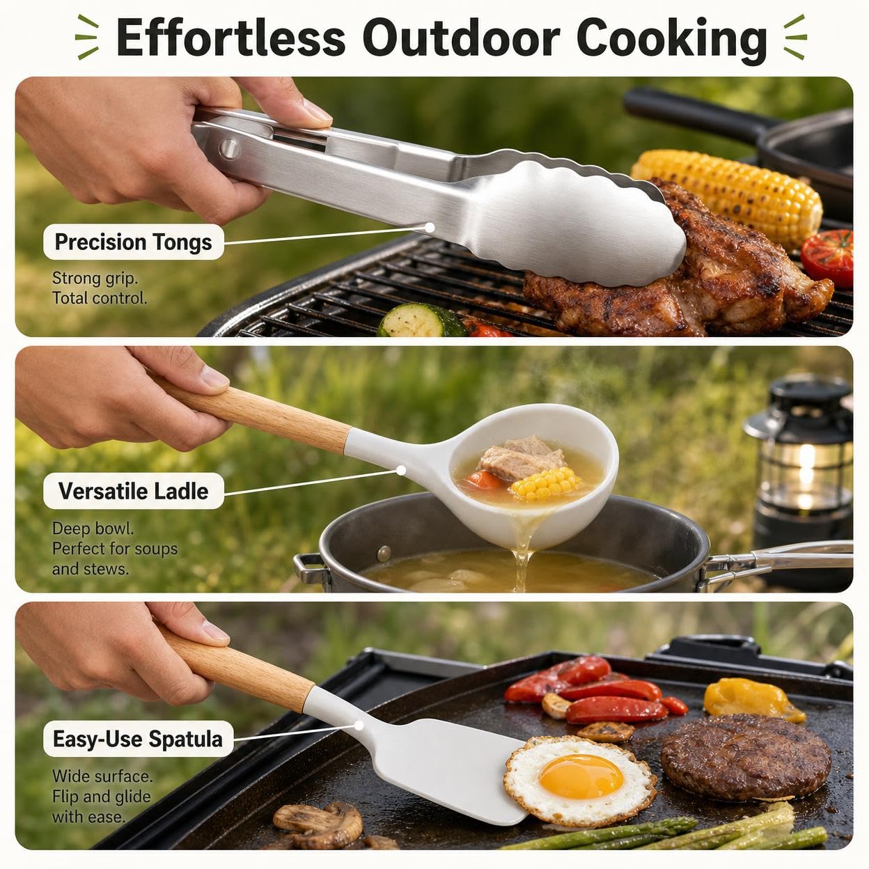 Set Utensili Cucina Outdoor Portatile | Borsa picnic, tessuto Oxford, per campeggio, borsa utensili, taere, , forbici, da , per Campeggiatori