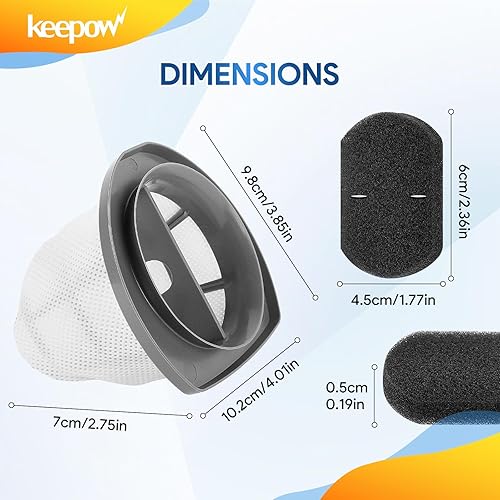Miniatura 6 de KEEPOW Juego de filtros de vacío 2033 compatibles con Bissell Featherweight Stick Aspiradora ligera sin bolsa 2033, 20331, 20333, 20336, 20339,