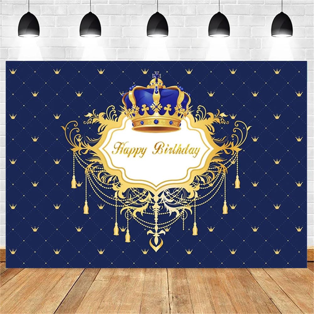 Happy Birthday Banner Mit Blauem Hintergrund - 180x110 Cm, Mit Seil, Für Fotohintergrund & Partydeko