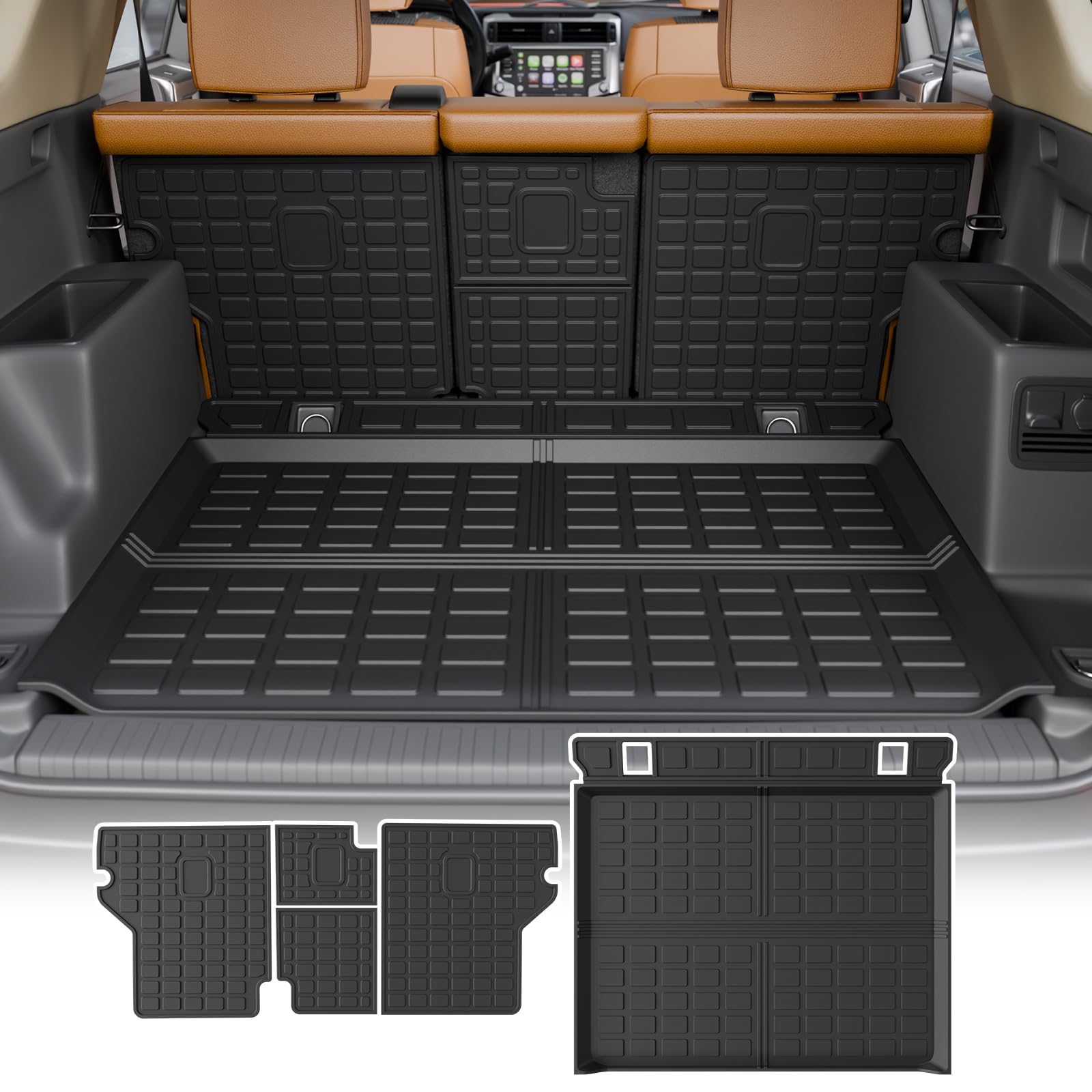 Maszupir Cargo Mat Compatible with 2010-2024 Toyota 4Runner 5 Seat Trunk Mat Cargo Liner All Weather Back Seat Cover 2023 Toyota 4 Runner Accessories
