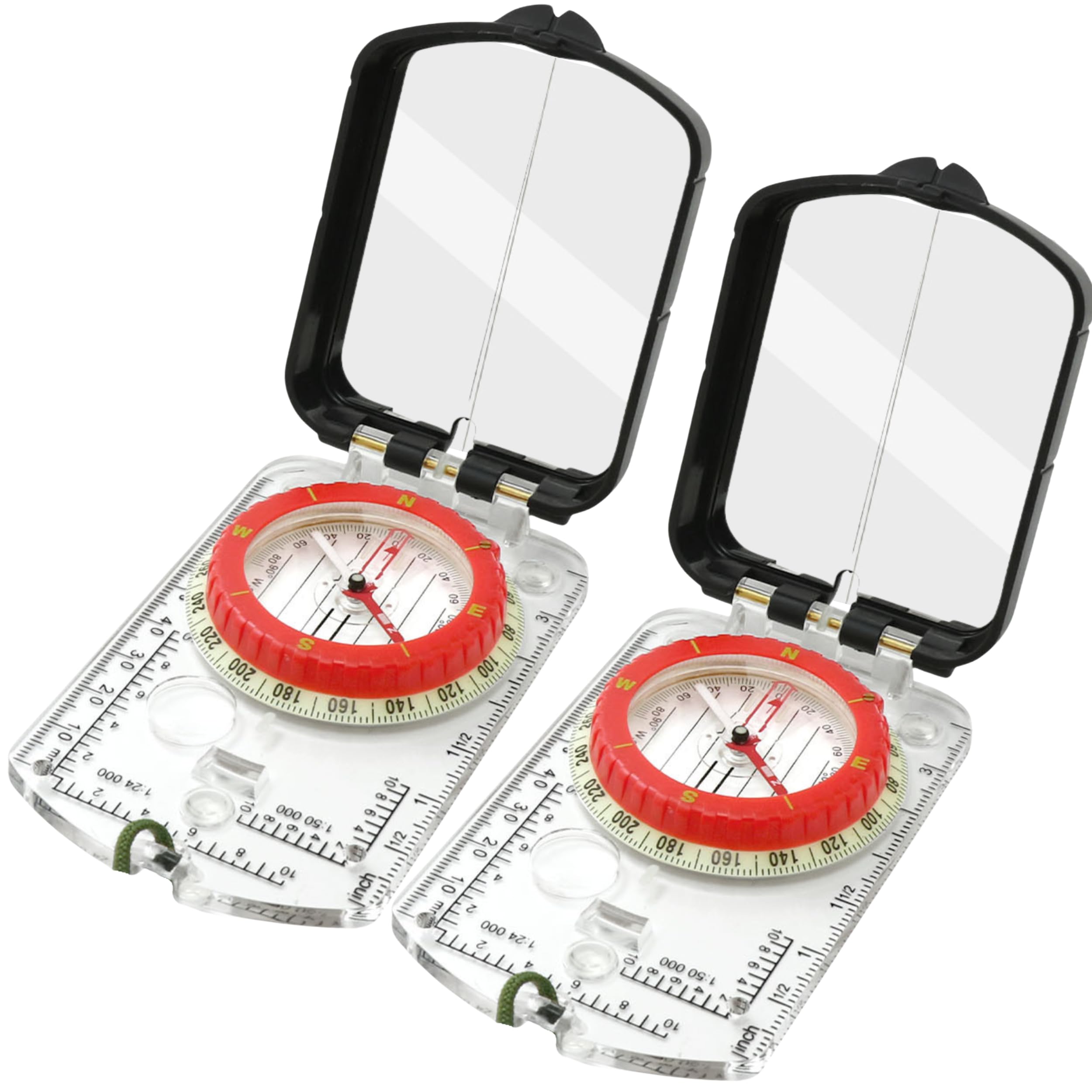 Trekker's Compass Crew Boussole Lensatic militaire professionnelle avec miroir, cadran de haute précision, loupe intégrée, affichage lumineux pour randonnée, camping, course d'orientation
