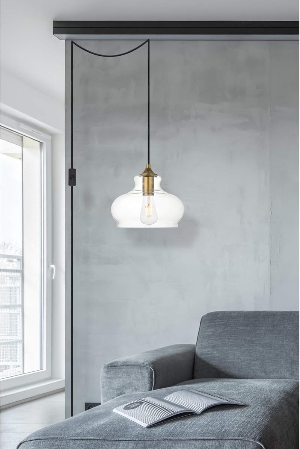 Destry 1-Light Mid-Century Metal Pendant in Brass Finish