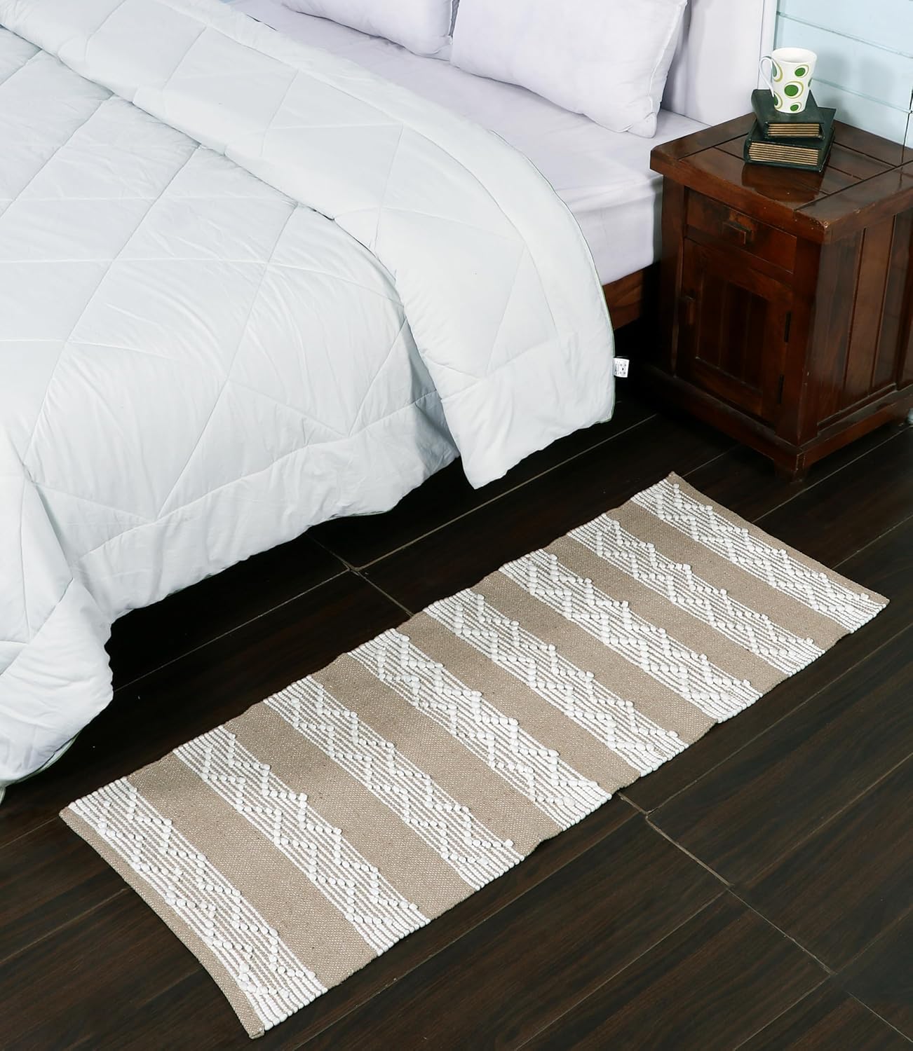 Cotton Bed Runner - 22x55 Inches, Brown -25
