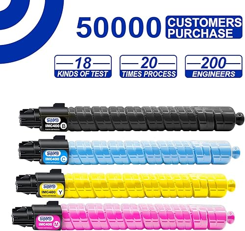 Miniatura 7 de SOKO IM C400 /C300 - Cartucho de tóner de alto rendimiento para Ricoh IM C300 C400 842370 842371 842372 842373 para impresora IM C400 Lanier IM C400