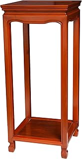 Oriental Furniture 28" Rosewood Oriental Square Stand - Honey
