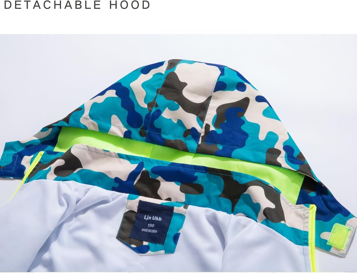 Boys Rain Jacket with Detachable Hood Lightweight Raincoats for Kids - Image 4