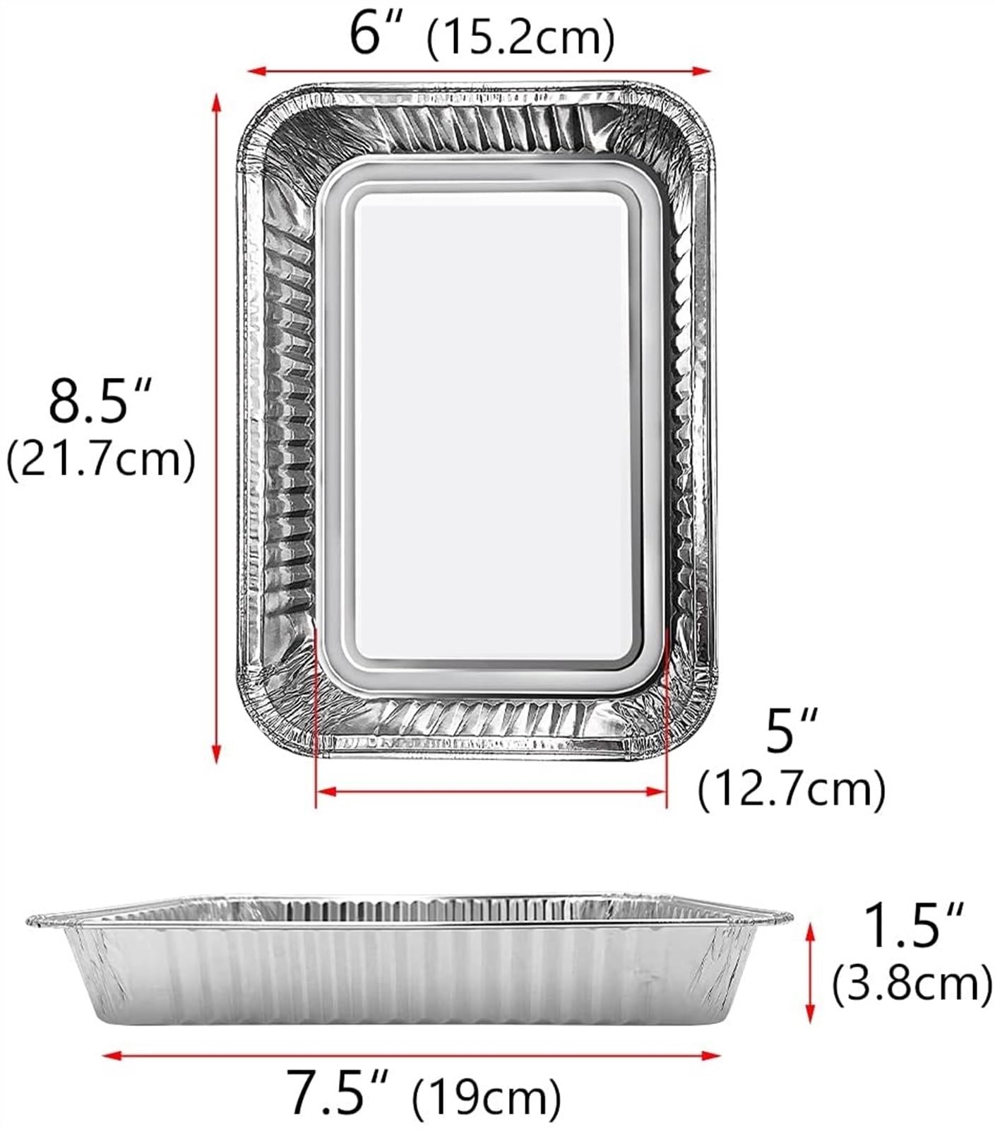 15/30 Piezas de bandejas Desechables de Papel de Aluminio para Hornear, bandejas recolectoras de Grasa para cocinar, Calentar y almacenar