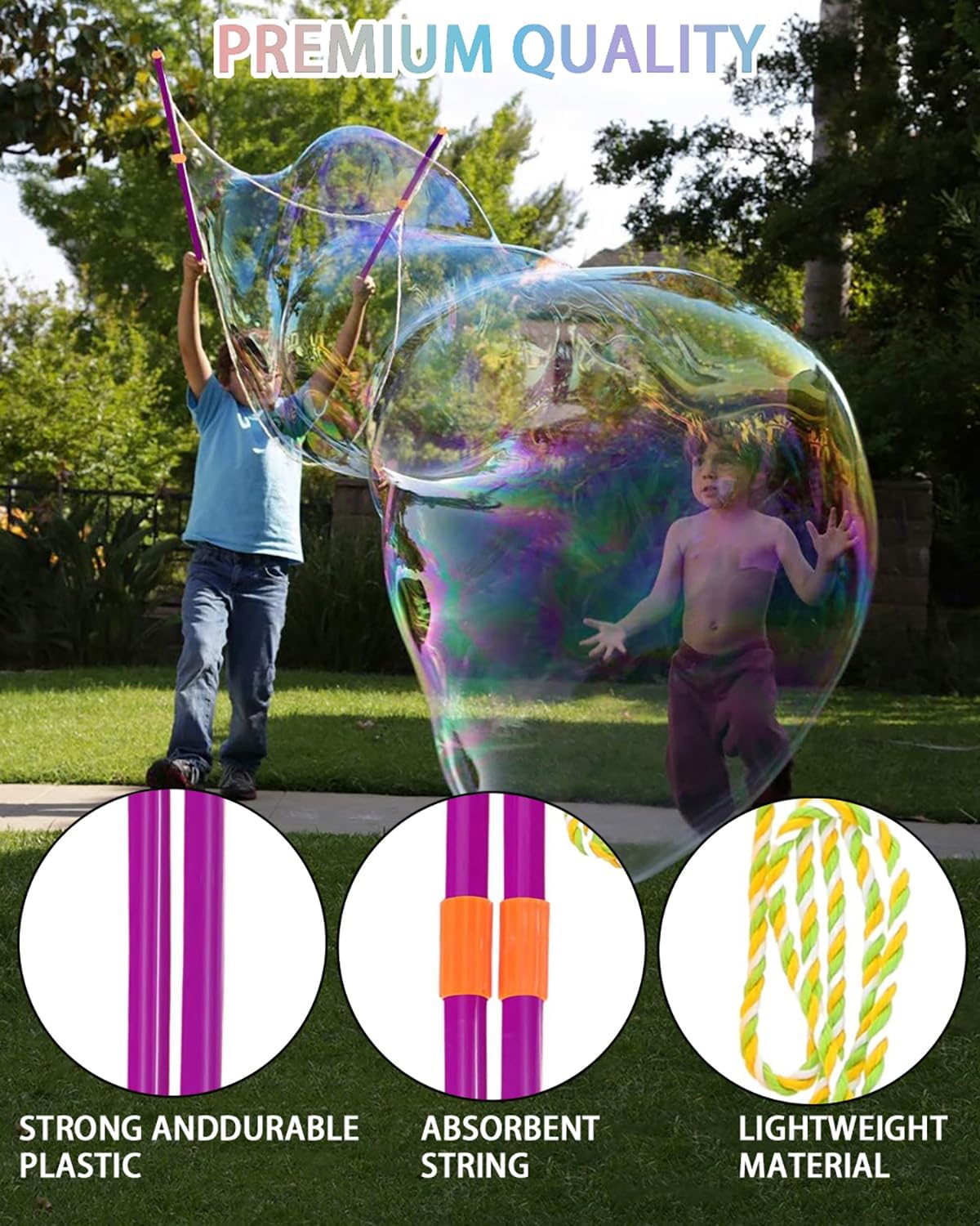 Big Bubble Wands Set, Big Bubbles Wand Toy Sets with Tray Bulk Funny Large Bubble Making Toys for Kids Adult Summer Outdoor Playtime Activity Party Favors Gifts Birthday Games, 25Pcs